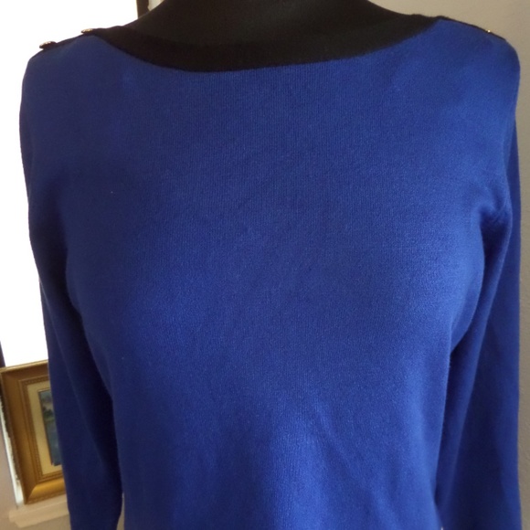 CAROLYN TAYLOR Size L Blue BLOUSE SWEATER. B2 - Picture 10 of 14